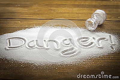 Danger of too much salt â€“ Health Hazard Stock Photo